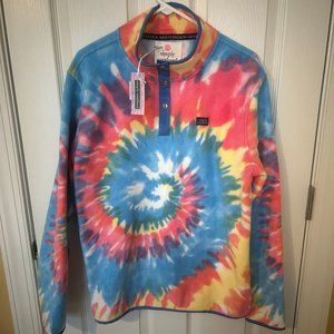 NWT Simply Southern Tie-dye Swirl Quarter Snap Fleece Pullover -Size XL
